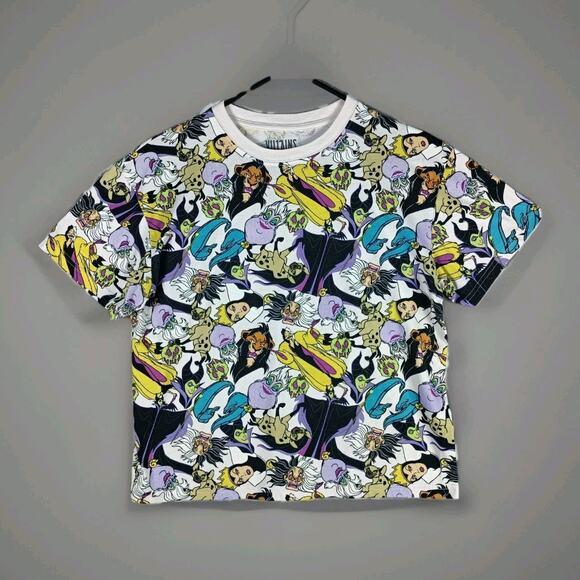Disney Villains Shirt Women Medium AOP All Over Print Tee - Picture 1 of 8